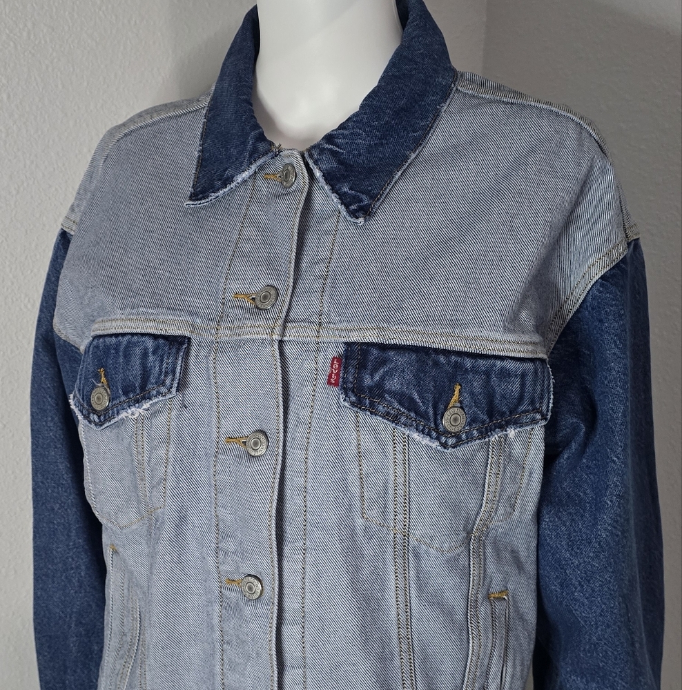 Denim Two-Tone Jacket - Picture 3 of 9